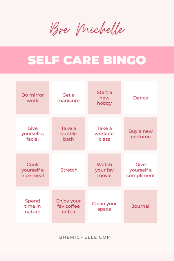 Self Care Bingo How to Play Bingo for Improved Self Esteem